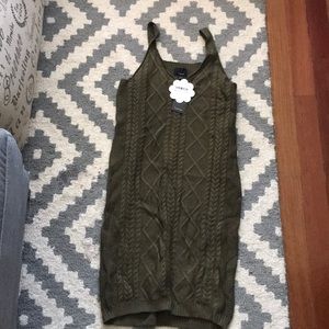 Olive green sweater dress